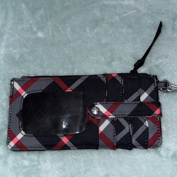 Vera Bradley Black and Red Plaid Wristlet - Picture 3 of 14